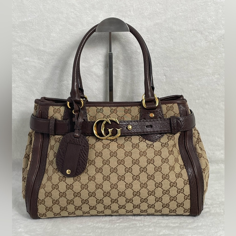 Gucci Brown Canvas GG Running Tote